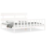 vidaXL Cadre de lit sans matelas blanc 200x200 cm bois massif de pin