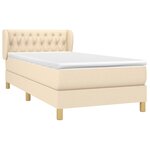 vidaXL Sommier à lattes de lit avec matelas Crème 90x200 cm Tissu
