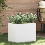 vidaXL Cache-pot de jardin Blanc 50 x 32 x 40 cm Acier laminé à froid