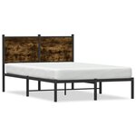 vidaXL Cadre de lit en métal sans matelas chêne fumé 120x200 cm