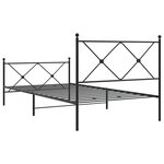 vidaXL Cadre de lit métal sans matelas avec pied de lit noir 100x190cm