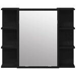 vidaXL Ensemble de mobilier de salle de bain avec étagère 4 Pièces Noir