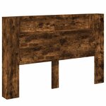 vidaXL Cabinet de Tête de Lit avec LED Chêne Fumé Bois d'ingénierie