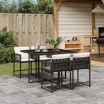 vidaXL Ensemble à manger de jardin coussins 5Pièces Noir Résine tressée