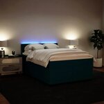 vidaXL Sommier à lattes de lit et matelas bleu 140x200 cm velours