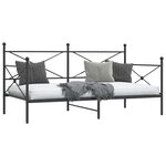 vidaXL Lit de jour sans matelas noir 100x190 cm acier
