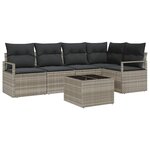 vidaXL Ensemble de canapé de jardin avec coussin 6 Pièces Gris clair