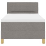 vidaXL Lit à ressorts avec matelas Taupe 90 x 200 cm tissu