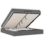 VidaXL Cadre de lit ottoman avec matelas gris foncé 160x200cm tissu