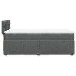 vidaXL Sommier à lattes de lit avec matelas Gris foncé 100x200cm Tissu