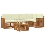 vidaXL Ensemble de canapé d'angle avec coussin 6 Pièces Naturel et Crème