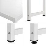 Bureau réglable poste de travail table bois mélaminé 120 cm blanc 03_0001162