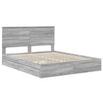 vidaXL Lit de Rangement Gris Sonoma 160 x 200 cm Bois d'ingénierie