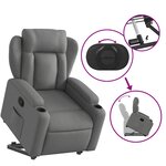 vidaXL Fauteuil inclinable Gris foncé Tissu