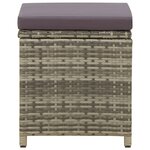vidaXL Tabourets de jardin lot de 4 avec coussins Résine tressée Gris