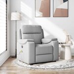 vidaXL Fauteuil de massage inclinable gris nuage tissu