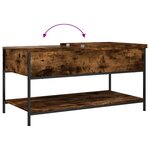 vidaXL Table basse chêne fumé 100x50x50 cm bois d'ingénierie et métal