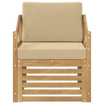 vidaXL Canapé d’extérieur Polyester Blanc et beige