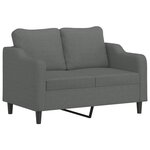 vidaXL Ensemble de canapés 3 Pièces avec coussins Gris foncé Tissu