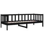vidaXL Lit de jour Noir 90x190 cm Bois de pin massif