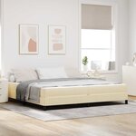 vidaXL Lit à ressorts avec matelas Crème 200 x 200 cm tissu