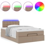 vidaXL Lit ottoman avec matelas & LED cappuccino 120x190cm similicuir