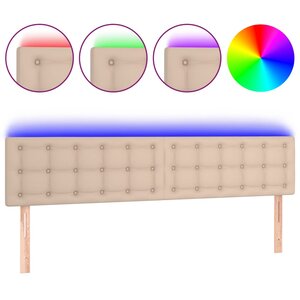 vidaXL Tête de lit à LED Cappuccino 200x5x78/88 cm Similicuir