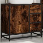 vidaXL Armoire de lavabo de salle de bain chêne fumé 65x33x60 cm