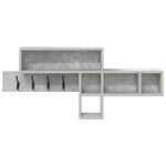 vidaXL Porte-manteau mural avec étagère Gris béton 100 x 12 x 43 5 cm