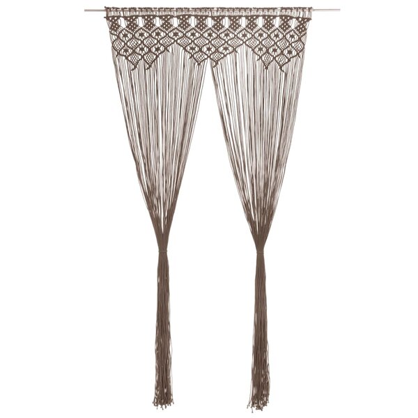 vidaXL Rideau en macramé Taupe 140x240 cm Coton