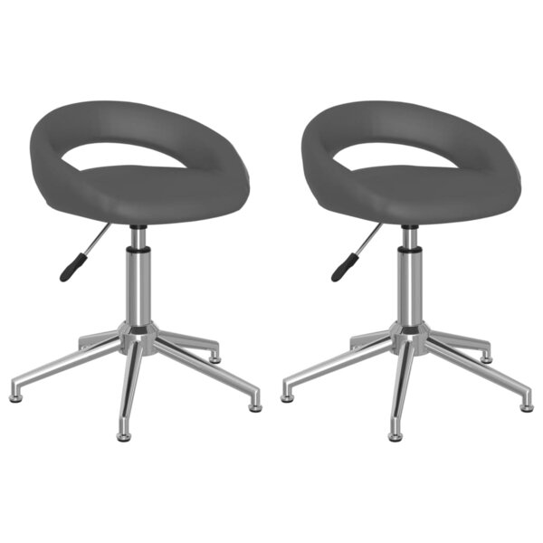 vidaXL Chaises pivotantes à manger lot de 2 gris similicuir