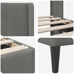 vidaXL Cadre de lit avec tête de lit Gris foncé 140 x 190 cm Velours