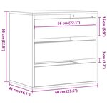vidaXL Commode d'angle chêne artisanal 60x41x58 cm bois d'ingénierie