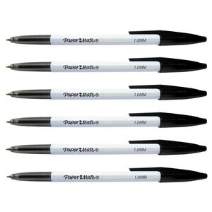 Stylo à Bille 045 Pointe Fine Noir x 6 Paper Mate