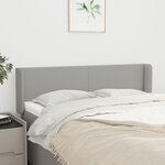 vidaXL Tête de lit avec oreilles Gris clair 147x16x78/88 cm Tissu