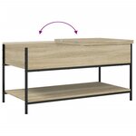 vidaXL Table basse chêne sonoma 100x50x50cm bois d'ingénierie et métal