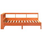 vidaXL Lit bibliothèque sans matelas cire marron 90x190 cm pin massif