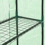 vidaXL Serre de plain-pied avec 12 étagères Acier 143x214x196 cm
