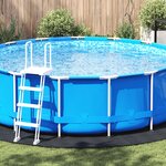 vidaXL Tapis de sol de piscine noir  Ø 428 cm  rond  en tissu non tissé.