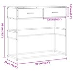 vidaXL Table console sonoma gris 90x35x80 cm bois d'ingénierie