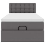 VidaXL Cadre de lit ottoman avec matelas gris 90x190 cm similicuir