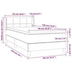 vidaXL Sommier à lattes de lit avec matelas Bleu 90x190 cm Tissu