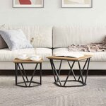 vidaXL Tables d'appoint 2 Pièces en bois d'ingénierie chêne artisan