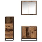 vidaXL Ensemble de mobilier de salle de bain 3 Pièces Bois ancien