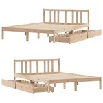 vidaXL Cadre de lit sans matelas 135x190 cm bois de pin massif