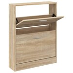 vidaXL Meuble à chaussures Chêne 59x17x81 cm Bois d'ingénierie