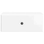 vidaXL Cabinet de chevet mural 2 pc Blanc brillant 49 x 34 5 x 20 cm