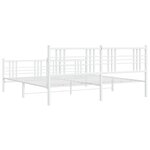 vidaXL Cadre de lit métal avec tête de lit/pied de lit blanc 200x200cm