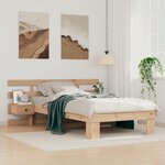 vidaXL Cadre de lit avec tiroir Marron 80 x 200 cm Bois massif en pin