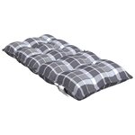 vidaXL Coussins de chaise à dossier bas lot de 2 motif carreaux gris